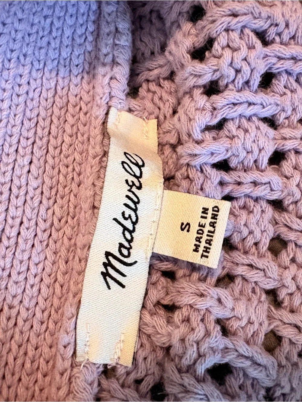 Madewell Lavender Open-Knit Button Cardigan - Picture 5 of 5